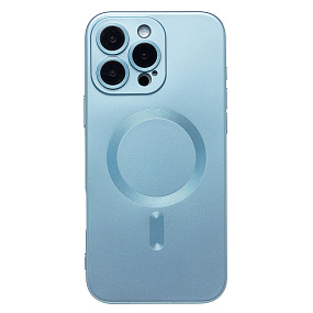 Кейс iPhone 16 Pro Max силикон SafeMag SM020 светло-синий