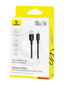 Дата кабель Type-C USB Baseus Silky Series (P10377703113-00) 100W 1м 3A черный