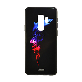 Задняя накладка для Samsung G965 Galaxy S9 Plus стекло YA design акула
