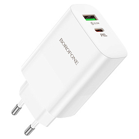 СЗУ-USB-Type-C Borofone BN10 Sunlight 2 выхода PD65W QC3.0 белый