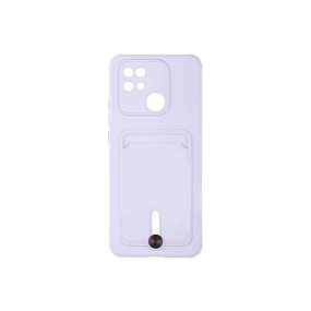 Силиконовый чехол Xiaomi Redmi 10C с визитницей сиреневый