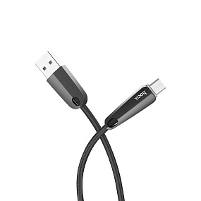 Дата кабель lightning - USB Hoco U35 1,2м 2,4A в переплете черный