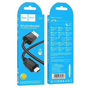 Дата кабель micro USB - USB Hoco X113 2.4A 1м черный