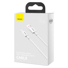 Дата кабель Type-C USB Baseus Superior Series (Catys-02) 66W 1м 2A белый