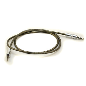 Кабель 3.5mm Jack (папа) - 3.5mm Jack (папа) пружина (УЦЕНКА) Отсутствует оплётка с одной стороны