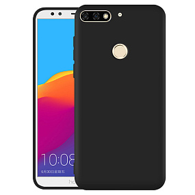 Силиконовый чехол Honor 7C матовый черный