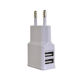СЗУ-USB 2 выхода 2A белый в коробке