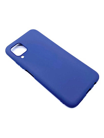 Силиконовый чехол Huawei P40 Lite матовый темно-синий