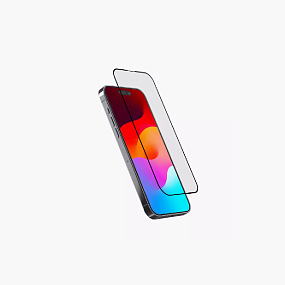 Защитное стекло iPhone 15/iPhone 16 3D черное