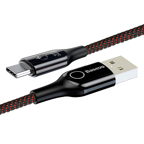Дата кабель Type-C - USB Baseus C-shaped QC 3.0A 1м черный