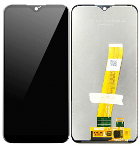 Дисплей для телефона Samsung M015F (M01) в сборе с тачскрином Черный (Узкий коннектор)