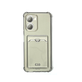 Силиконовый чехол Realme C33 с визитницей прозрачный