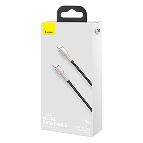 Дата кабель Type-C - lightning Baseus Cafule Metal (CATLJK-A01) 1м 20W черный