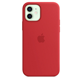 Кейс iPhone 12/12 Pro силикон оригинал красный (УЦЕНКА) царапина