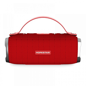 Колонка Hopestar H24 (Bluetooth/MicroSD/USB/FM/AUX/Microphone) влагозащищенная красный