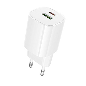 СЗУ-USB Borofone BA104A Type-C  PD20W+QC3.0 3А белый