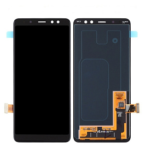 Дисплей для телефона Samsung A530F (A8 2018) в сборе с тачскрином Черный - AAA (OLED)