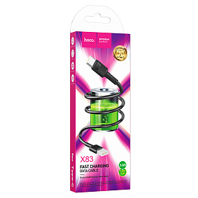 Дата кабель Type-C - USB Hoco X83 3A 1м черный