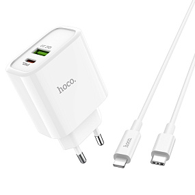 СЗУ-USB Hoco C57A 1 выход 3А PD+QC3.0 белый