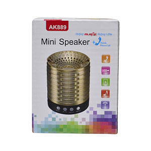 Колонка AK889 (Bluetooth/MicroSD/USB/FM/AUX) черная
