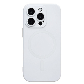 Кейс iPhone 16 Pro силикон SafeMag SM020 белый