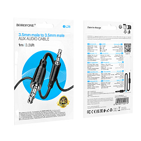 Кабель 3.5mm Jack (папа) - 3.5mm Jack (папа) Borofone BL26 1м черный