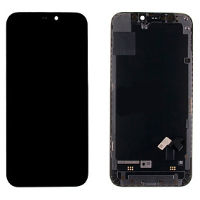 Дисплей для телефона iPhone 12 mini в сборе Черный - (Hard OLED) (площадка под IC)