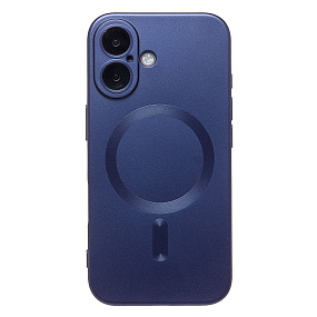 Кейс iPhone 16 силикон SafeMag SM020 темно-синий